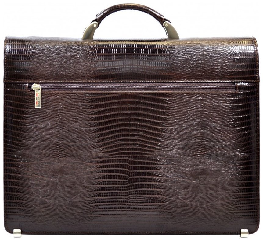 Повседневный деловой мужской портфель из натуральной кожи с лазерной текстурой Desisan 107602 коричневого цвета modnotak фото №2