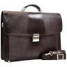 Повседневный деловой мужской портфель из натуральной кожи с лазерной текстурой Desisan 107602 коричневого цвета modnotak фото - 6