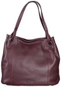 Містка бордова жіноча сумка зі шкіри флотар через плече Desisan 107702