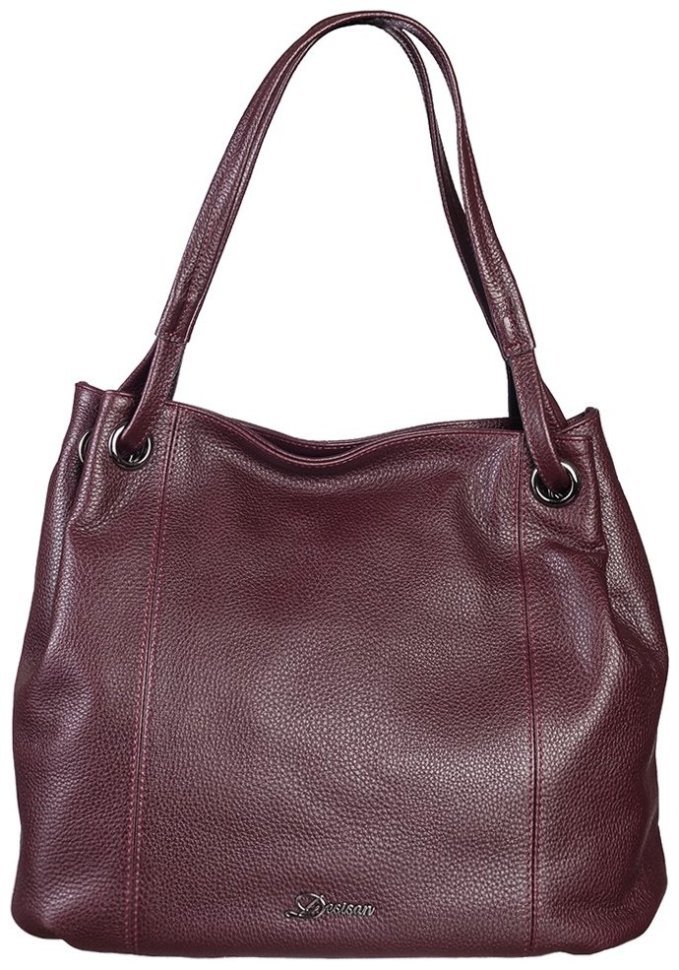 Вместительная бордовая женская сумка из кожи флотар  через плечо Desisan 107702 modnotak фото №1