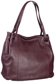 Містка бордова жіноча сумка зі шкіри флотар через плече Desisan 107702