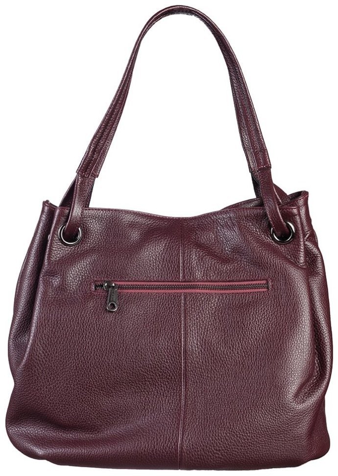 Вместительная бордовая женская сумка из кожи флотар  через плечо Desisan 107702 modnotak фото №3