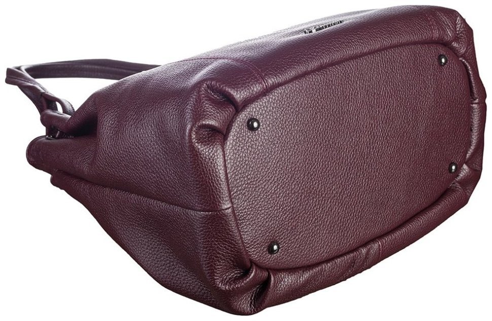Вместительная бордовая женская сумка из кожи флотар  через плечо Desisan 107702 modnotak фото №5