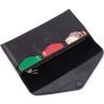 Женский кошелек-конверт из натуральной кожи черного цвета на магните Grande Pelle 67802 - 5