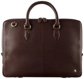 Повседневная деловая мужская сумка из гладкой кожи с отделением для ноутбука до 13" Visconti ML50 Carl коричневого цвета 108002