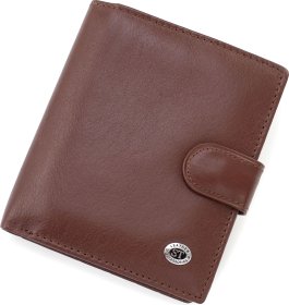 Коричневый мужской бумажник среднего размера из гладкой кожи ST Leather (21524)