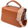Каркасная деловая женская сумка на каждый день из фактурной кожи Vintage 98202 рыжего цвета modnotak фото - 2