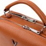 Каркасная деловая женская сумка на каждый день из фактурной кожи Vintage 98202 рыжего цвета modnotak фото - 6