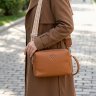 Каркасная деловая женская сумка на каждый день из фактурной кожи Vintage 98202 рыжего цвета modnotak фото - 12