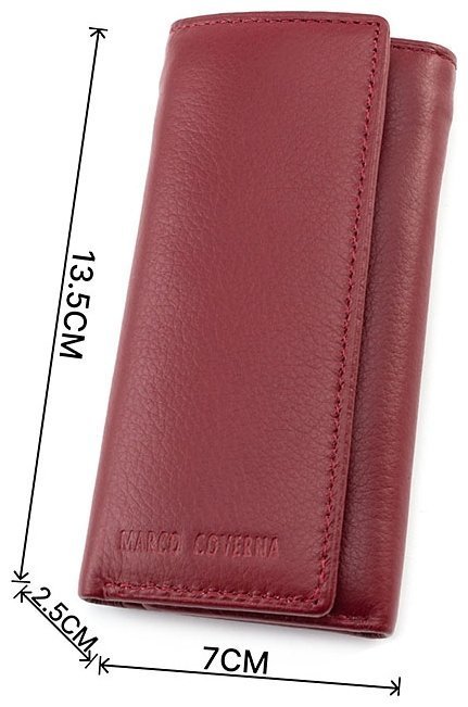 Бордовая ключница с фиксацией на кнопки Marco Coverna (16651) modnotak фото №3