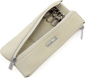 УЦЕНКА! Женская ключница светло-бежевого цвета из натуральной кожи KARYA (052-247)