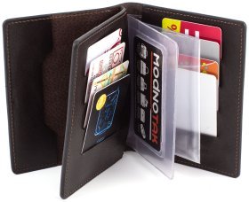 Коричневая обложка для паспорта и автодокументов из качественной кожи Sicilia - Grande Pelle (13074)