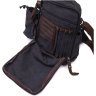 Чоловіча плечова сумка з чорного текстилю з чохлом для води Vintage 2422208 - 5
