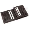 Коричневий маленький гаманець з фактурою під крокодила KARYA (0953-57) УЦІНКА! - 2