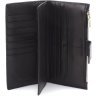 Черный кожаный купюрник вертикального формата с хлястиком на магните Marco Coverna 68602 - 2