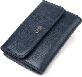 Середній жіночий гаманець синього кольору із натуральної шкіри флотар CANPELLINI (2421593)