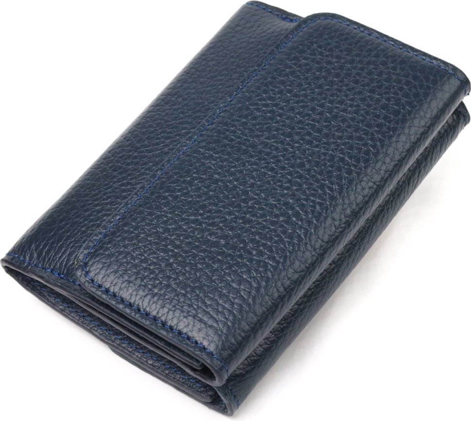 Середній жіночий гаманець синього кольору із натуральної шкіри флотар CANPELLINI (2421593)