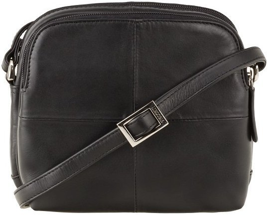 Маленькая женская наплечная сумка из натуральной кожи черного цвета Visconti Holly 69002