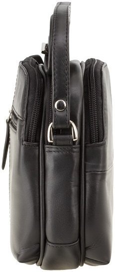 Маленька жіноча наплечна сумка з натуральної шкіри чорного кольору Visconti Holly 69002