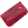 Жіночий гаманець з натуральної червоної шкіри з тисненням KARYA (19576) - 6