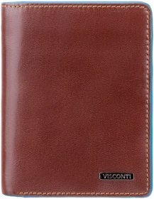 Мужское портмоне из высококачественной кожи коричневого цвета с блоком для карт и документов Visconti Ralph 69102