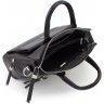 Черная женская сумка среднего размера из натуральной кожи с двумя ручками KARYA (19614) - 7