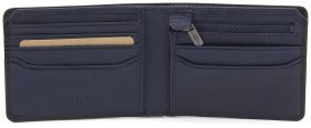 Темно-синє чоловіче портмоне з натуральної шкіри без фіксації Visconti Roland 69202