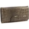 Великий шкіряний жіночий гаманець кольору Таупо з фактурою під крокодила Bond Non (10906) УЦЕНКА! - 1
