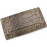 Великий шкіряний жіночий гаманець кольору Таупо з фактурою під крокодила Bond Non (10906) УЦЕНКА! - 4