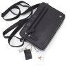 Горизонтальна жіноча сумка-кроссбоді з гладкої шкіри чорного кольору на блискавці Visconti Robbie 69302 - 5