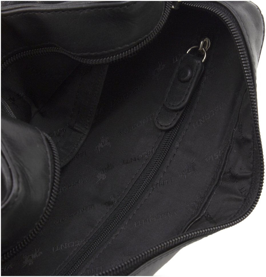 Горизонтальна жіноча сумка-кроссбоді з гладкої шкіри чорного кольору на блискавці Visconti Robbie 69302