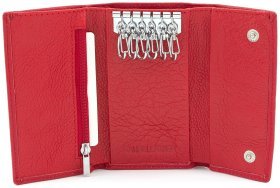 Красная женская ключница вертикального типа из натуральной кожи ST Leather (14025)