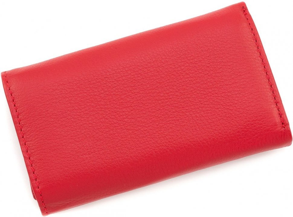 Червона жіноча ключниця вертикального типу з натуральної шкіри ST Leather (14025)