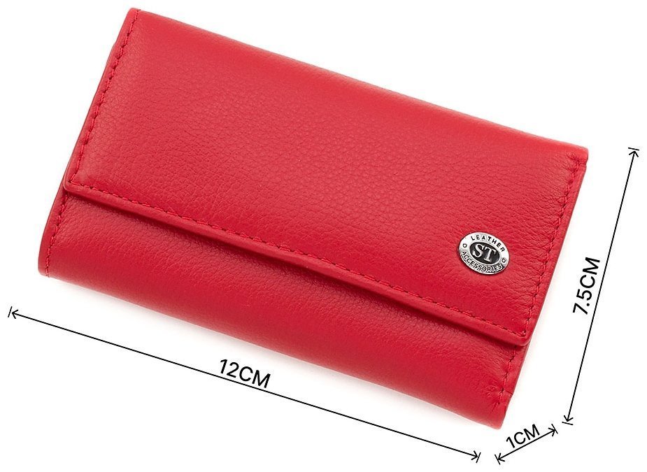 Красная женская ключница вертикального типа из натуральной кожи ST Leather (14025) modnotak фото №3