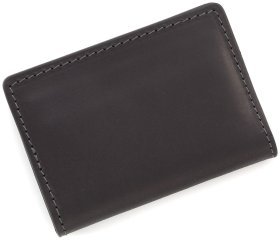 Кожаная черная обложка для ID-паспорта в стиле винтаж Grande Pelle (15433)