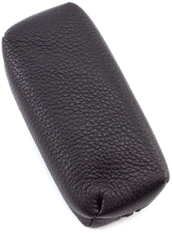 Шкіряна ключниця чорного кольору на блискавці H.T Leather (16738)