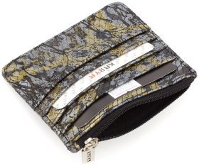 Тонкий шкіряний картхолдер з принтом під змію KARYA (15515)