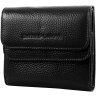 Чорний жіночий гаманець із фактурної шкіри з монетницею на кнопці Smith&Canova Haxey 69702 - 1