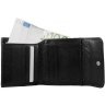 Черный женский кошелек из фактурной кожи с монетницей на кнопке Smith&Canova Haxey 69702 - 5