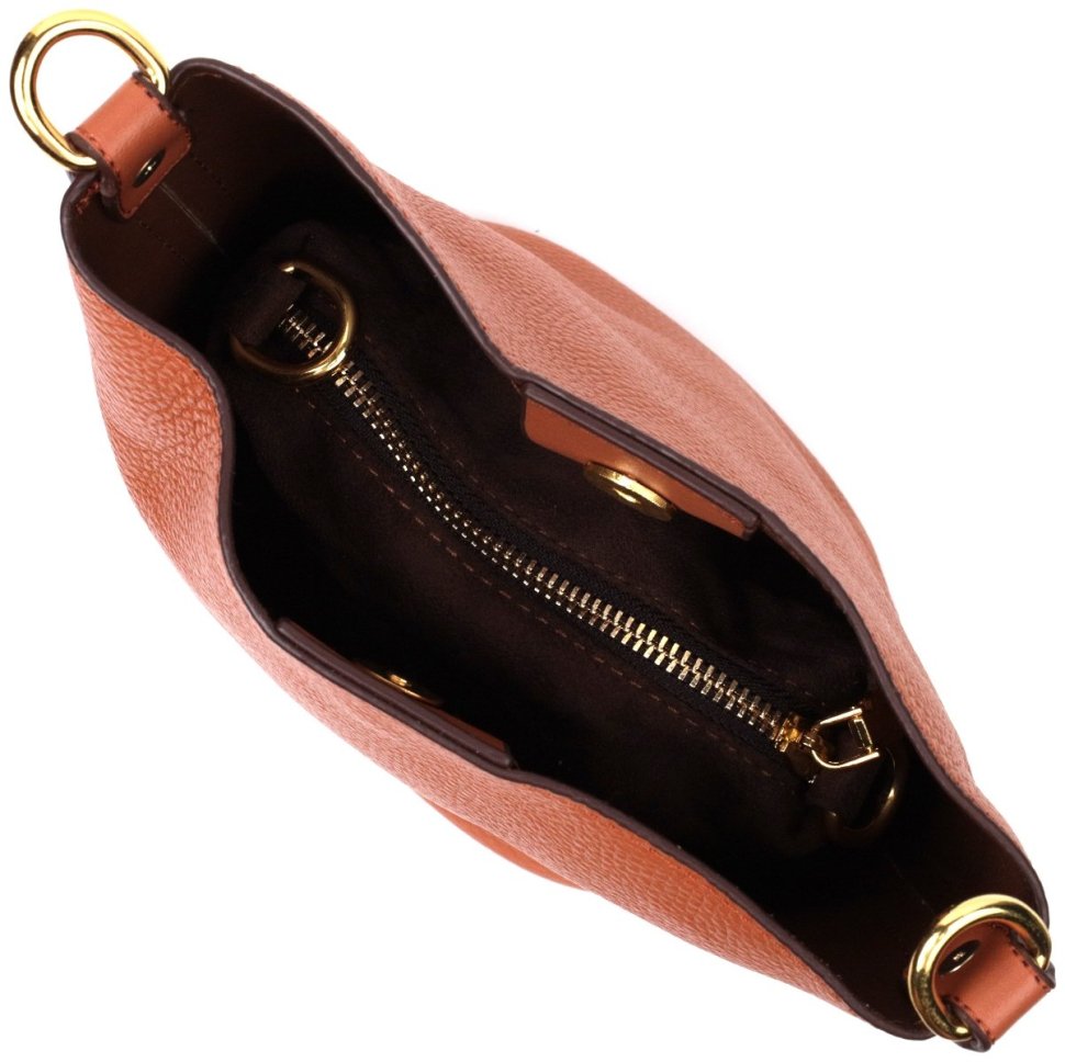 Коричневая женская сумка из натуральной кожи со съемной косметичкой Vintage 2422366