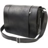 Винтажная мужская сумка-мессенджер из натуральной кожи черного цвета TARWA (21686) - 1