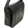 Винтажная мужская сумка-мессенджер из натуральной кожи черного цвета TARWA (21686) - 5