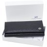 Довгий жіночий гаманець із натуральної лакової шкіри чорного кольору ST Leather 70803 - 9