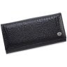 Довгий жіночий гаманець із натуральної лакової шкіри чорного кольору ST Leather 70803 - 3