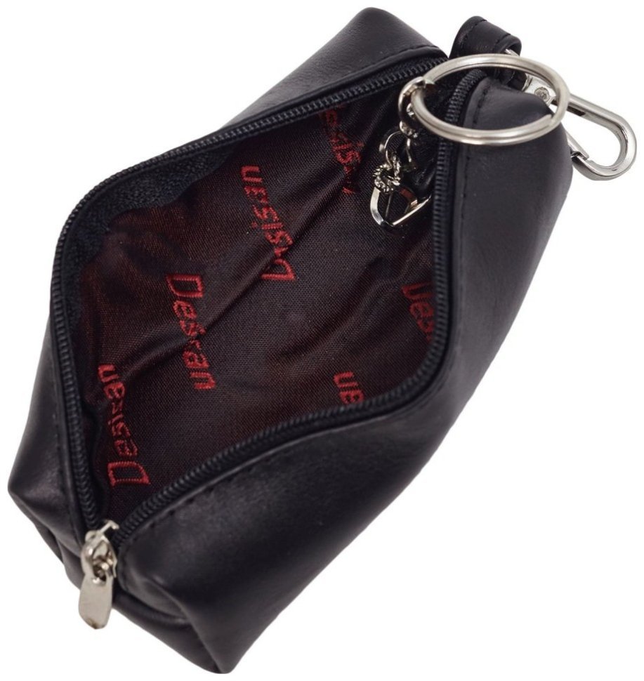 Черная ключница из гладкой кожи на одну молнию Desisan 81103 modnotak фото №3