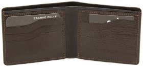 Шкіряне портмоне без застібки для купюр і карток Grande Pelle (13238)