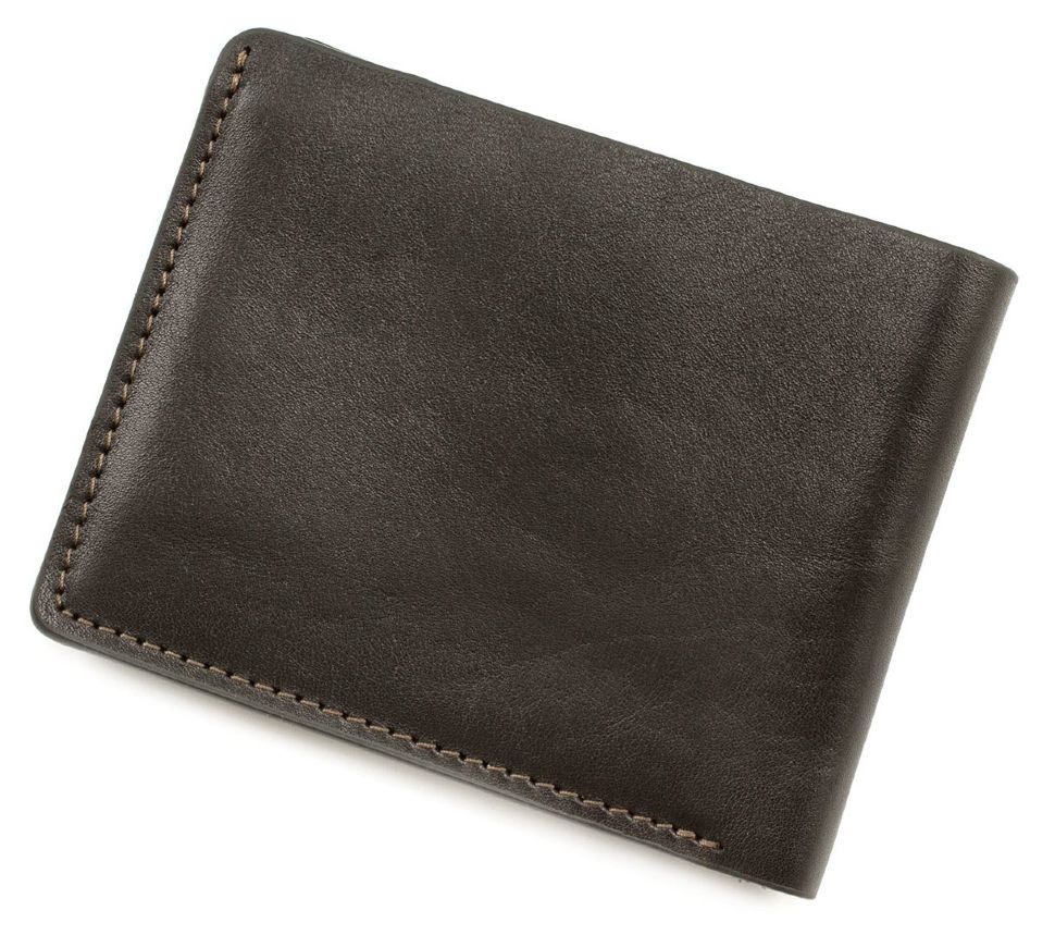 Шкіряне портмоне без застібки для купюр і карток Grande Pelle (13238)