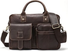 Чоловіча сумка - портфель з натуральної шкіри в стилі вінтаж VINTAGE STYLE (14667)