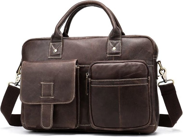Чоловіча сумка - портфель з натуральної шкіри в стилі вінтаж VINTAGE STYLE (14667)