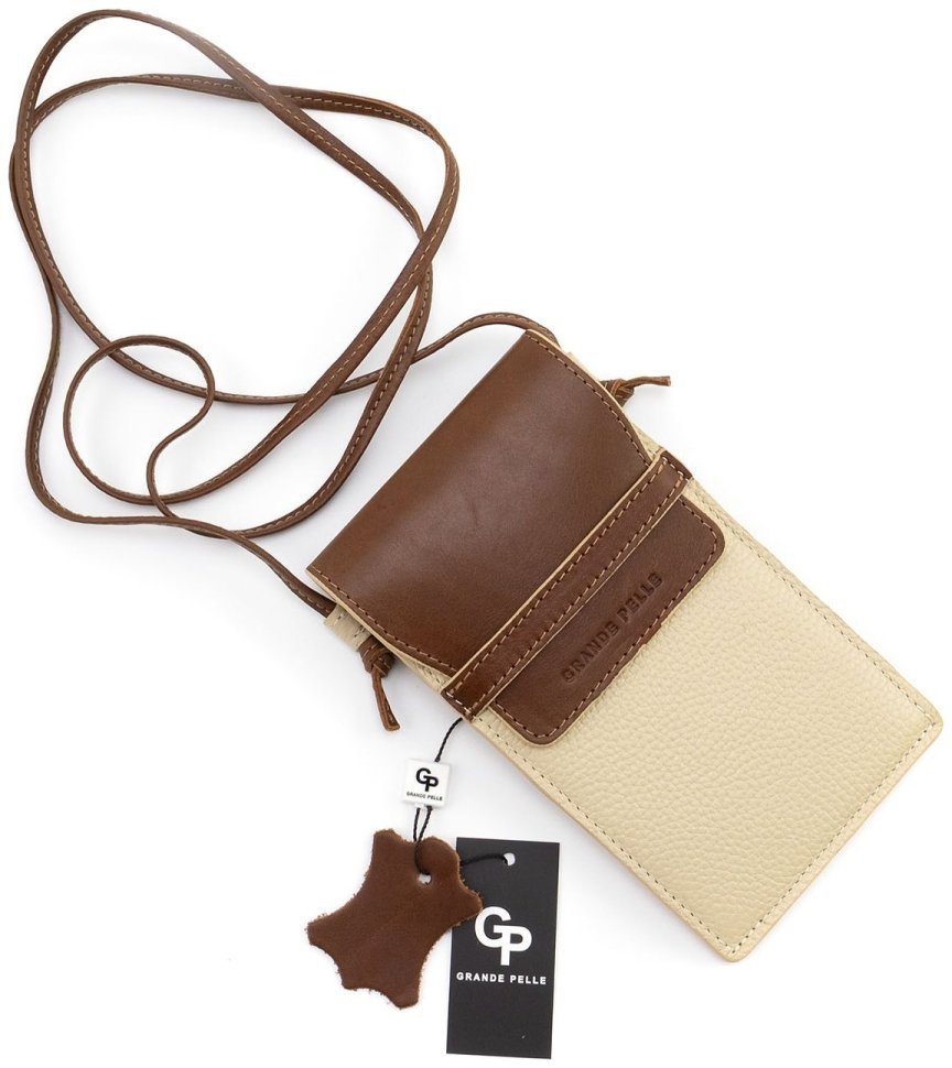 Жіноча шкіряна міні сумочка для телефону Grande Pelle 102303 (Італійська шкіра) фото №5 Жіноча шкіряна міні сумочка для телефону Grande Pelle 102303 (Італійська шкіра) modnotak фото №5